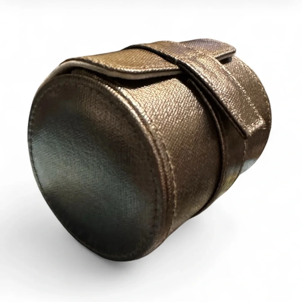 Metallic Brown Leather Watch Travel Case